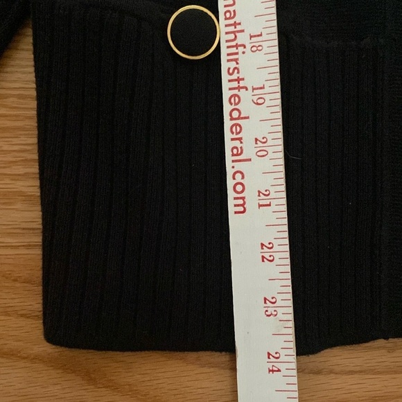 Charter Club knit Cardigan Womens XL Black Gold buttons shawl collar Luxury - Picture 11 of 12